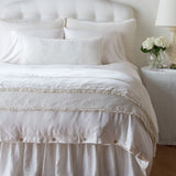 Bella Notte Linens CARMEN THROW BLANKET Winter White