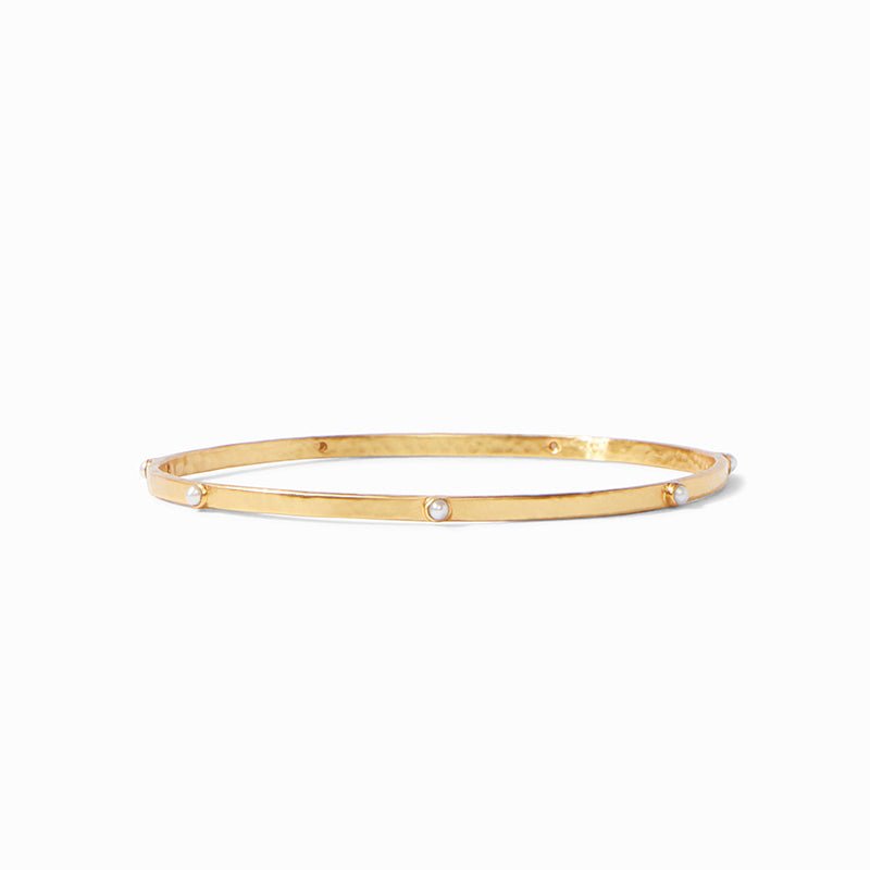Julie Vos CRESCENT BANGLE BRACELET Gold Pearl
