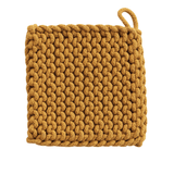 Creative Co-op SQUARE COTTON KNIT POT HOLDER Gold