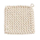 Creative Co-op SQUARE COTTON KNIT POT HOLDER White