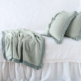Bella Notte Linens DELPHINE THROW BLANKET Eucalyptus