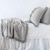 Bella Notte Linens DELPHINE THROW BLANKET Fog