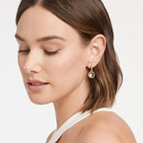 Julie Vos FLEUR DE LIS GOLD HOOP AND CHARM EARRINGS