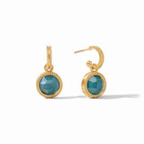 Julie Vos FLEUR DE LIS GOLD HOOP AND CHARM EARRINGS