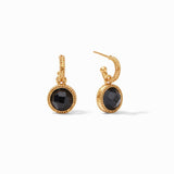 Julie Vos FLEUR DE LIS GOLD HOOP AND CHARM EARRINGS