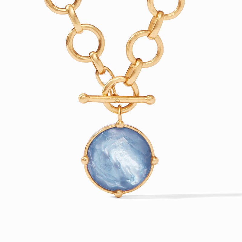 Julie Vos HONEYBEE STATEMENT NECKLACE Iridescent Chalcedony Blue