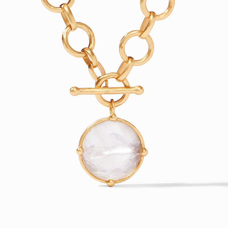 Julie Vos HONEYBEE STATEMENT NECKLACE Iridescent Clear Crystal