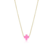 eNewton Design SIGNATURE CROSS NECKLACE Bright Pink 16