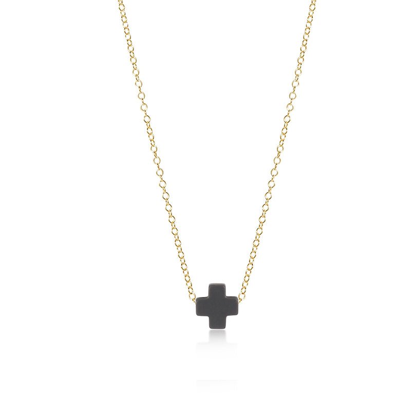 eNewton Design SIGNATURE CROSS NECKLACE Charcoal 16