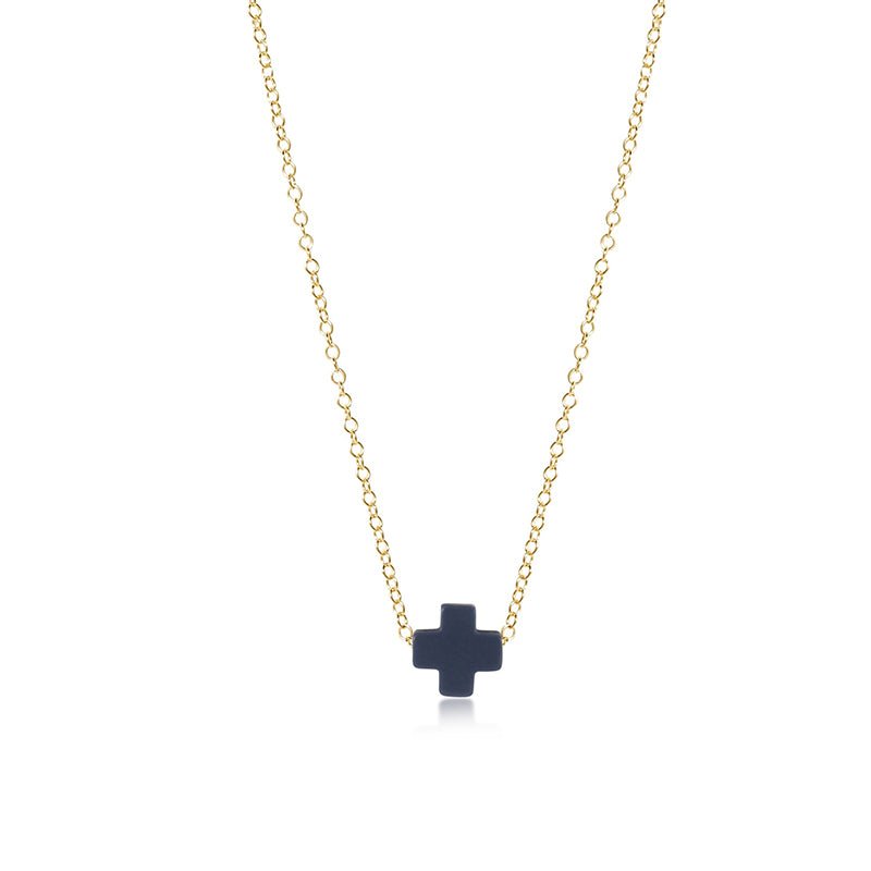 eNewton Design SIGNATURE CROSS NECKLACE Navy 16
