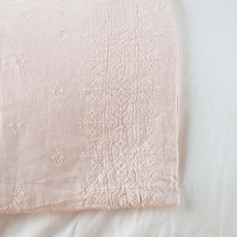 Bella Notte Linens INES THROW BLANKET Pearl Bed End_52x95