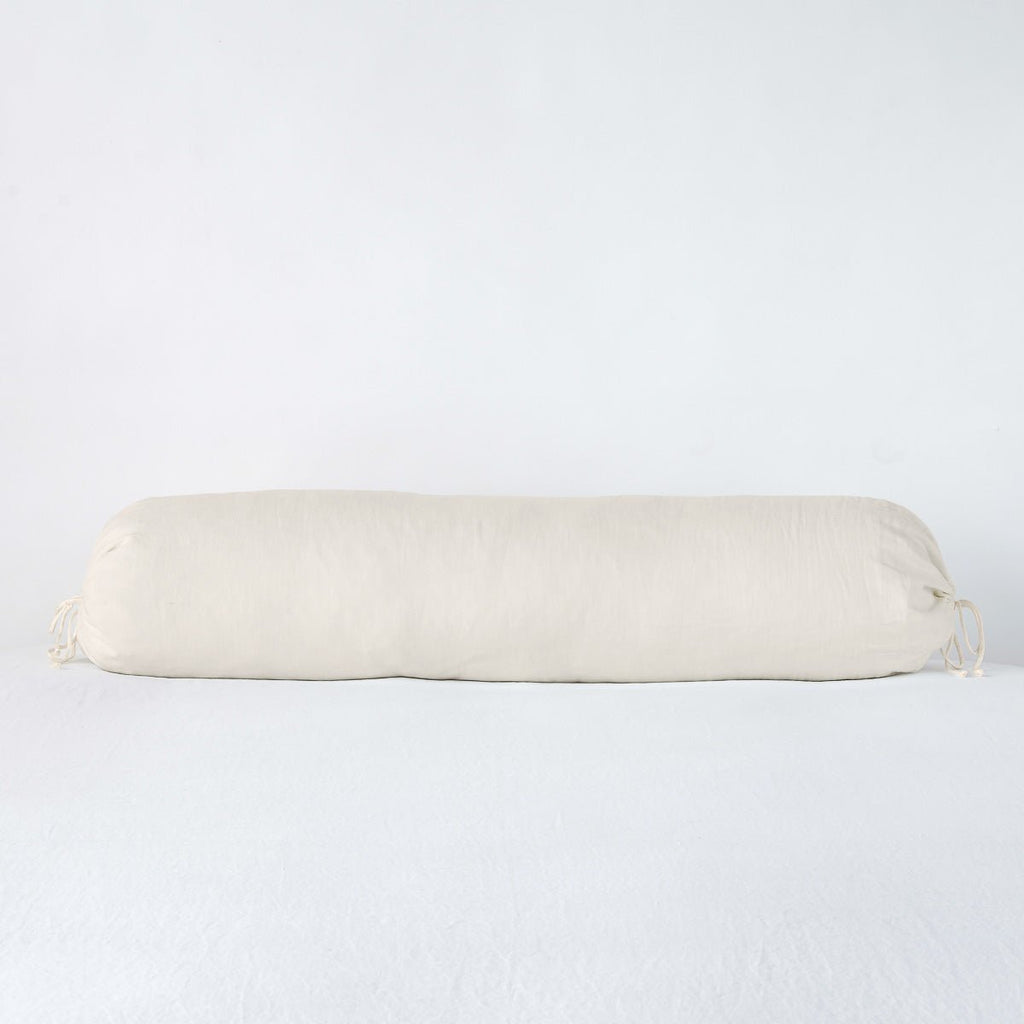Bella Notte Linens LINEN THROW PILLOW Parchment 9x39_Bolster