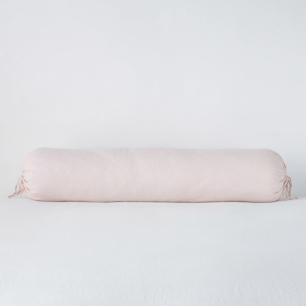 Bella Notte Linens LINEN THROW PILLOW Pearl 9x39_Bolster