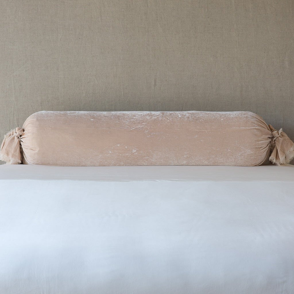 Bella Notte Linens LOULAH THROW PILLOW Pearl 9x39_Bolster