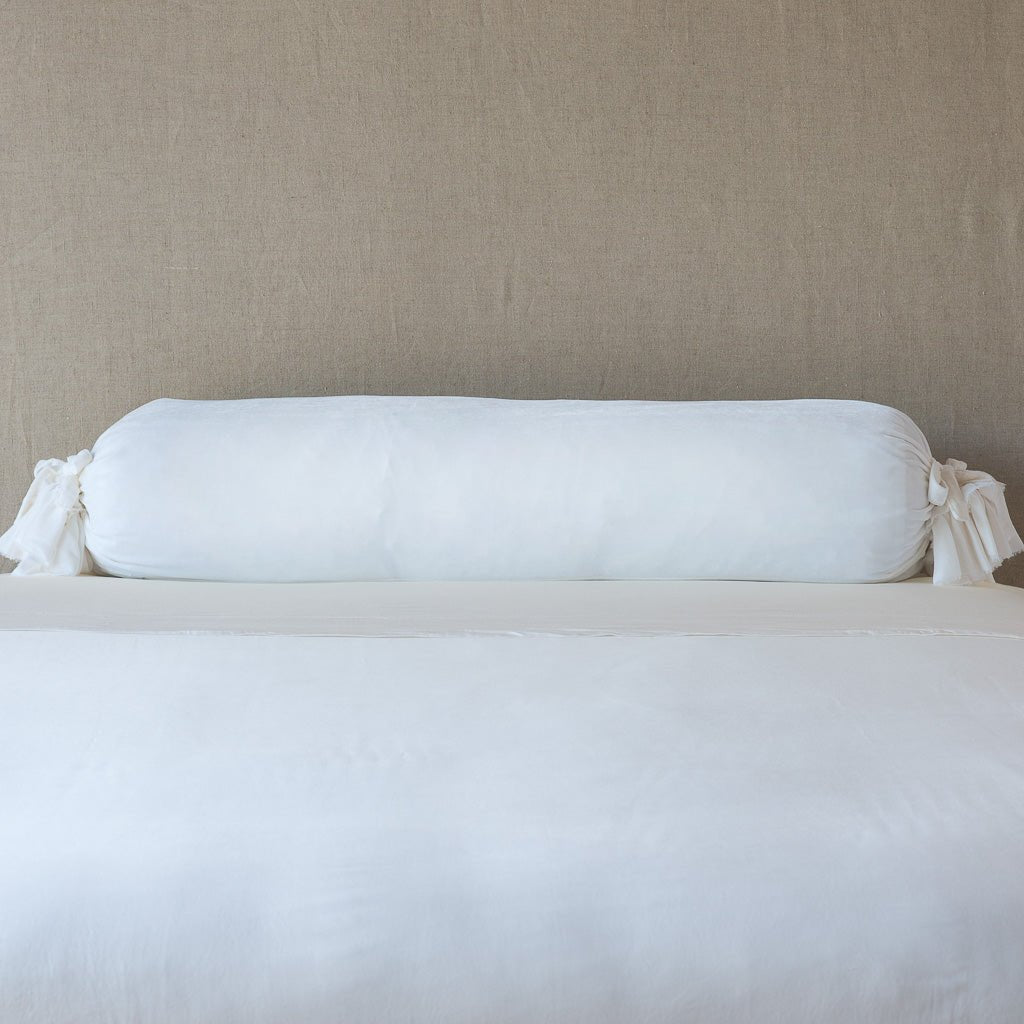 Bella Notte Linens LOULAH THROW PILLOW White 9x39_Bolster