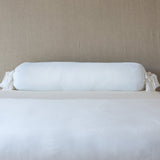 Bella Notte Linens LOULAH THROW PILLOW White 9x39_Bolster