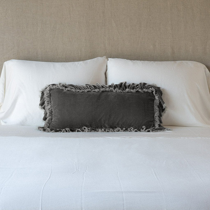 Bella Notte Linens LOULAH THROW PILLOW Fog 15x24
