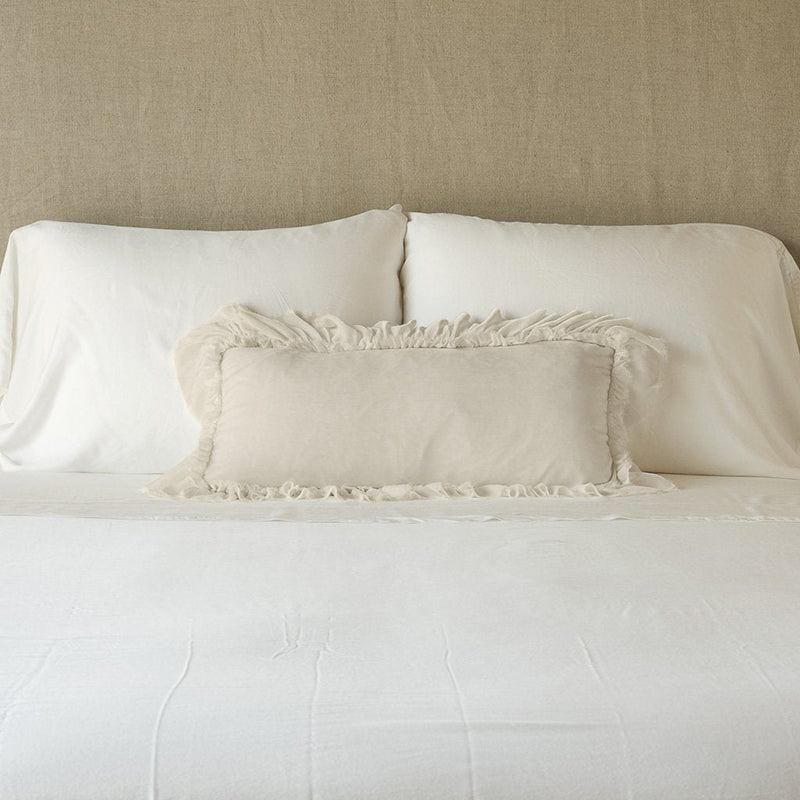 Bella Notte Linens LOULAH THROW PILLOW Parchment 15x24