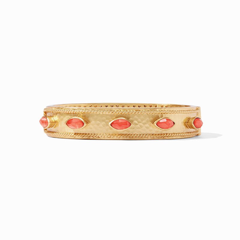 Julie Vos MONACO HINGE BANGLE BRACELET Gold Iridescent Coral