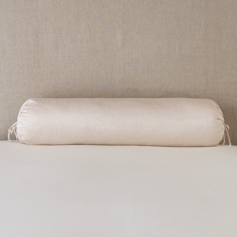 Bella Notte Linens PALOMA THROW PILLOW Pearl 9x39_Bolster