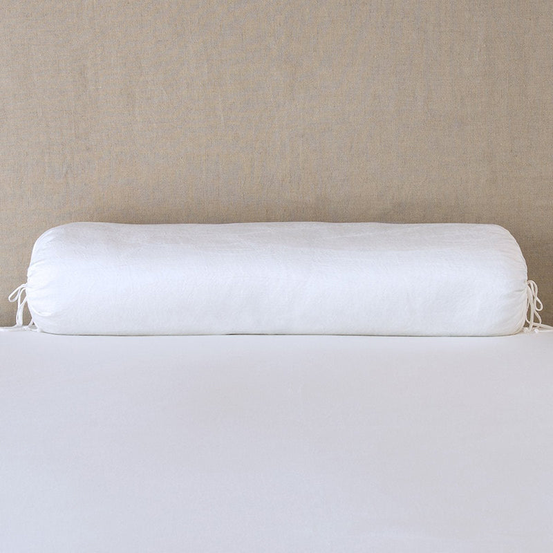 Bella Notte Linens PALOMA THROW PILLOW White 9x39_Bolster