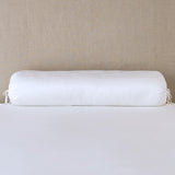 Bella Notte Linens PALOMA THROW PILLOW White 9x39_Bolster