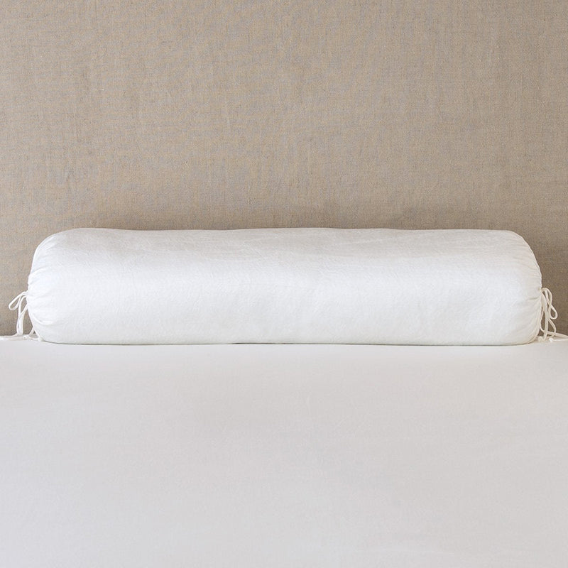 Bella Notte Linens PALOMA THROW PILLOW Winter White 9x39_Bolster