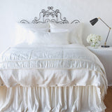 Bella Notte Linens PALOMA BLANKET Winter White Bed End_55x92