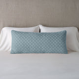 Bella Notte Linens SILK VELVET QUILTED THROW PILLOW Cloud 16x36