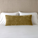 Bella Notte Linens SILK VELVET QUILTED THROW PILLOW Honeycomb