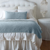 Bella Notte Linens SILK VELVET QUILTED BLANKET Cloud Throw_47x72