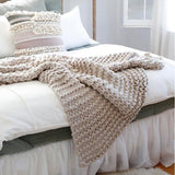 Pom Pom At Home FINN THROW BLANKET Taupe 50x60