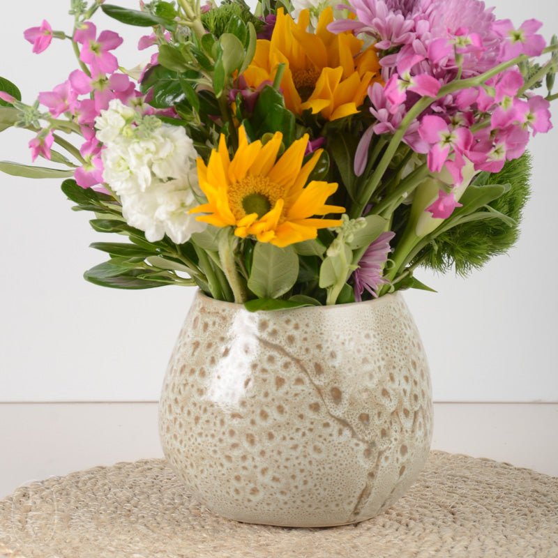 Alex Marshall Studios TAPERED SPHERE VASE Speckled Brown