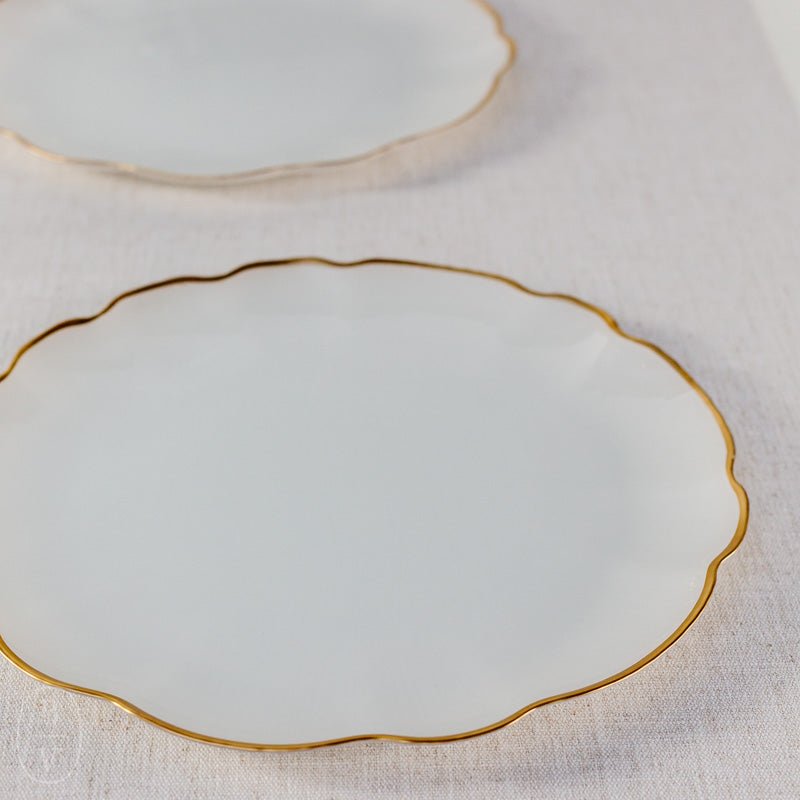 Casafina FRANCESCA SCALLOPED GLASS CHARGER PLATE Gold