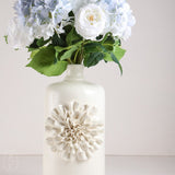 K and K Interiors WHITE CERAMIC CARNATION VASE