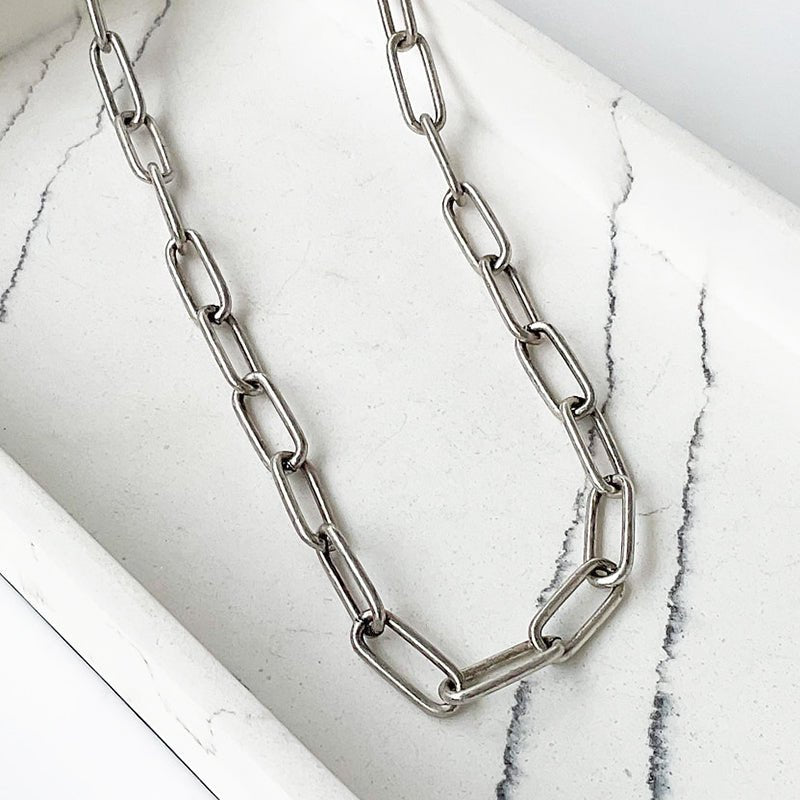OFF-WHITE SILVER XL PAPERCLIP NECKLACE