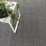 Dash and Albert HERRINGBONE INDOOR/OUTDOOR RUG Black_Ivory