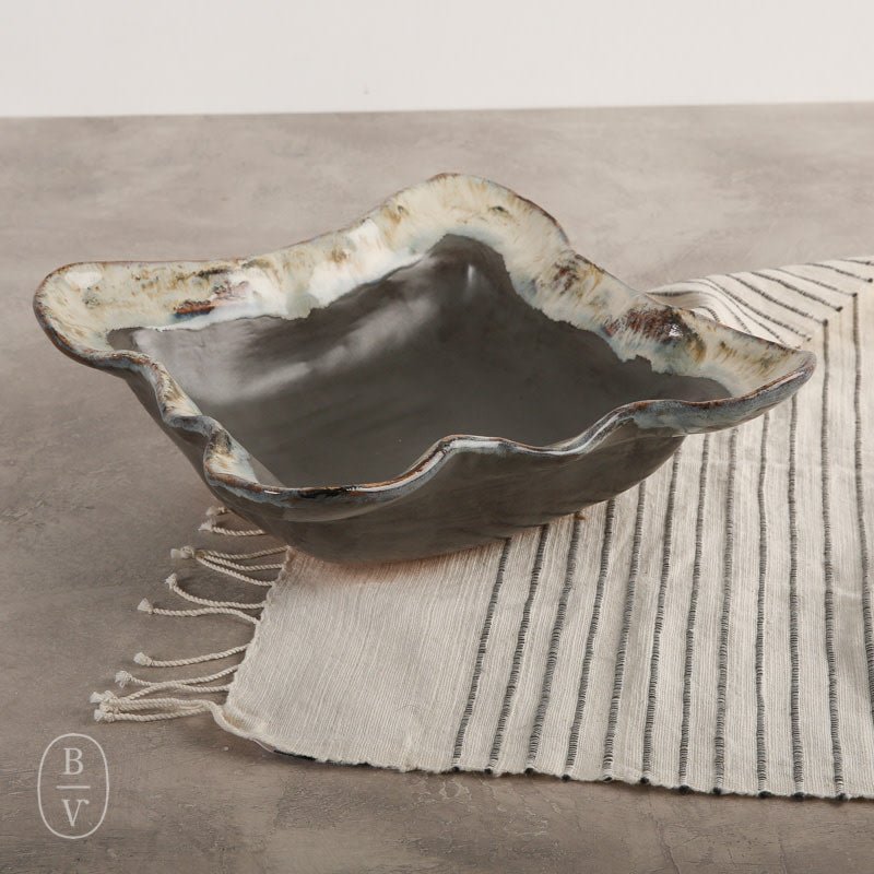 Etta B Pottery MEDIUM SQUARE BOWL Gray