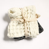 Creative Co-op COTTON WAFFLE WEAVE DISH CLOTH SET Black White