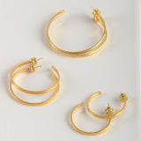Julie Vos CRESCENT GOLD HOOP EARRINGS