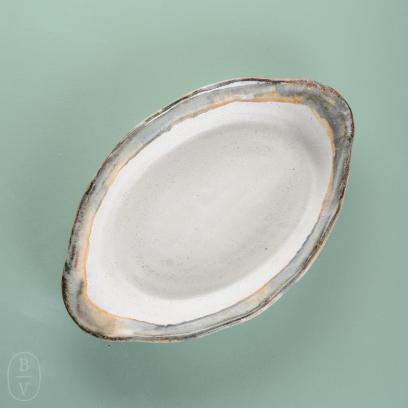 Etta B Pottery OVAL DISH WITH DRAPING HANDLES