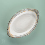 Etta B Pottery OVAL DISH WITH DRAPING HANDLES