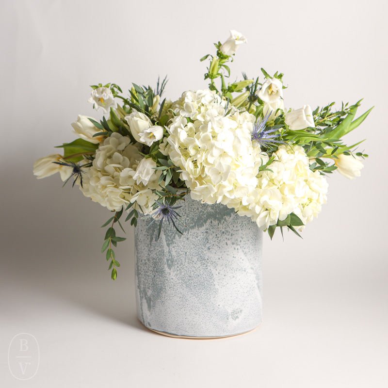 Alex Marshall Studios CYLINDER VASE Speckled Blue Short Wide