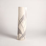 Alex Marshall Studios CYLINDER VASE Grey Abstract Stripe Large