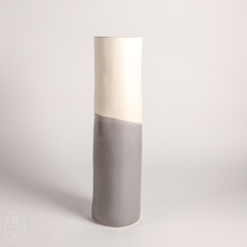 Alex Marshall Studios CYLINDER VASE Grey Matte White Duo Large