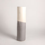 Alex Marshall Studios CYLINDER VASE Grey Matte White Duo Large