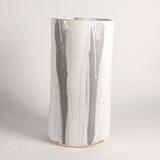 Alex Marshall Studios CYLINDER VASE Grey White Stripe Wide