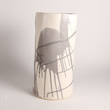 Alex Marshall Studios CYLINDER VASE Grey Abstract Stripe Wide