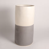Alex Marshall Studios CYLINDER VASE Grey Matte White Duo Wide