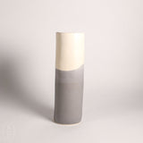 Alex Marshall Studios CYLINDER VASE Grey Matte White Duo Medium